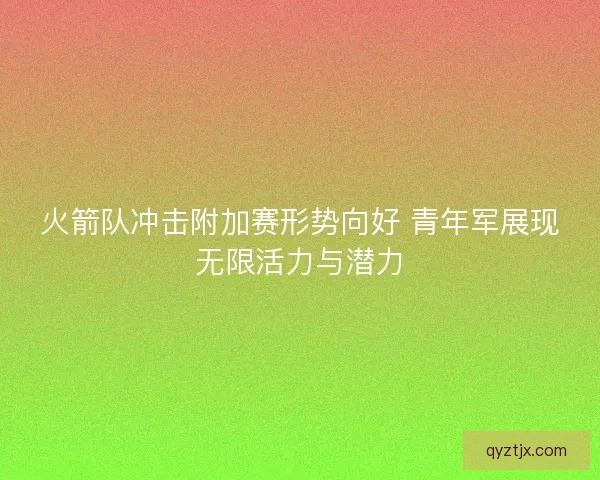 火箭队冲击附加赛形势向好 青年军展现无限活力与潜力