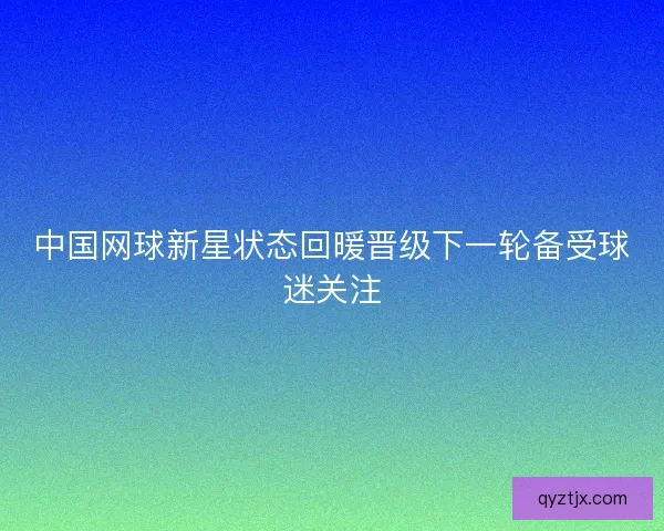 中国网球新星状态回暖晋级下一轮备受球迷关注